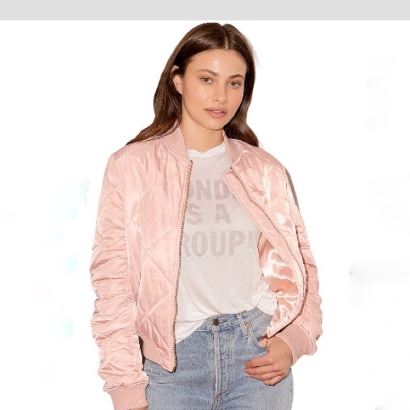 ROMEO & JULIET COUTURE Dusty Pink Bomber J… - Picture 2 of 11